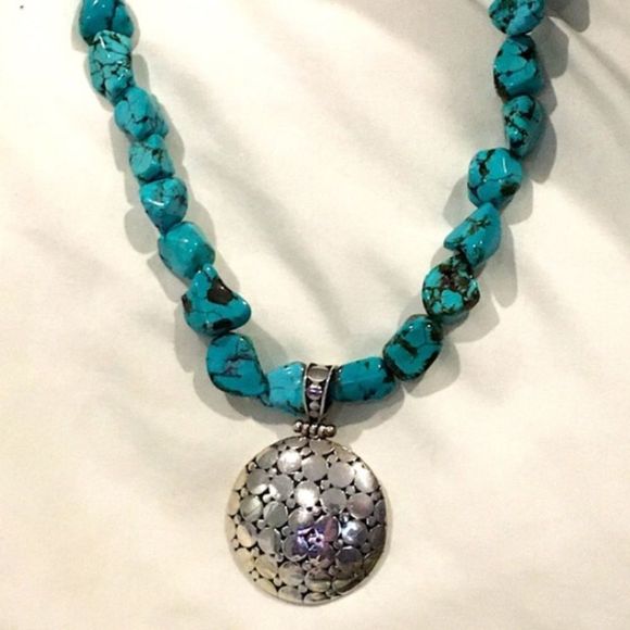 EXEX Claudia Agudelo Turquoise Sterling Silver Statement Necklace - Picture 2 of 16